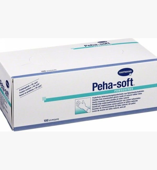Peha-soft εξεταστικά γάντια λάτεξ χωρίς πούδρα100 τεμ